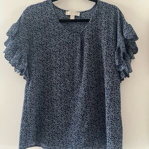 Michael Kors Women's Floral Print Blouse Size medium, Made Is Vietnam